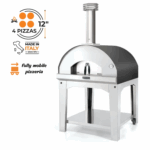Fontana Forni Marinara Wood-Fired Pizza Oven On Cart - Anthracite - FTMARIN-A + FTCART-XL
