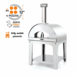Fontana Forni Marinara Wood-Fired Pizza Oven On Cart - Stainless - FTMARIN-S + FTCART-XL