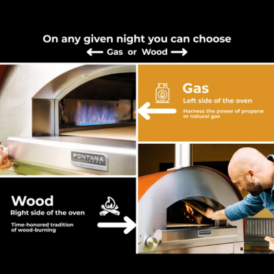 Fontana Napoli Hybrid Red Gas & Wood Pizza Oven FTNAP-H-R