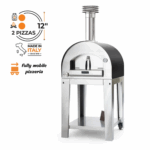Fontana Forni Napoli Hybrid Pizza Oven on Cart - Anthracite - FTNAP-H-A + FTCART-M