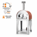 Fontana Forni Napoli Hybrid Pizza Oven on Cart - Red - FTNAP-H-R + FTCART-M
