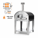 Fontana Forni Roma Hybrid Pizza Oven on Cart - Anthracite - FTROM-H-A + FTCART-XL