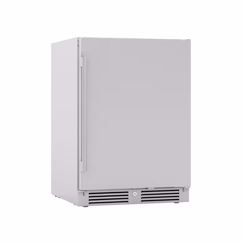 Zephyr outdoor refrigerator in patio island setup