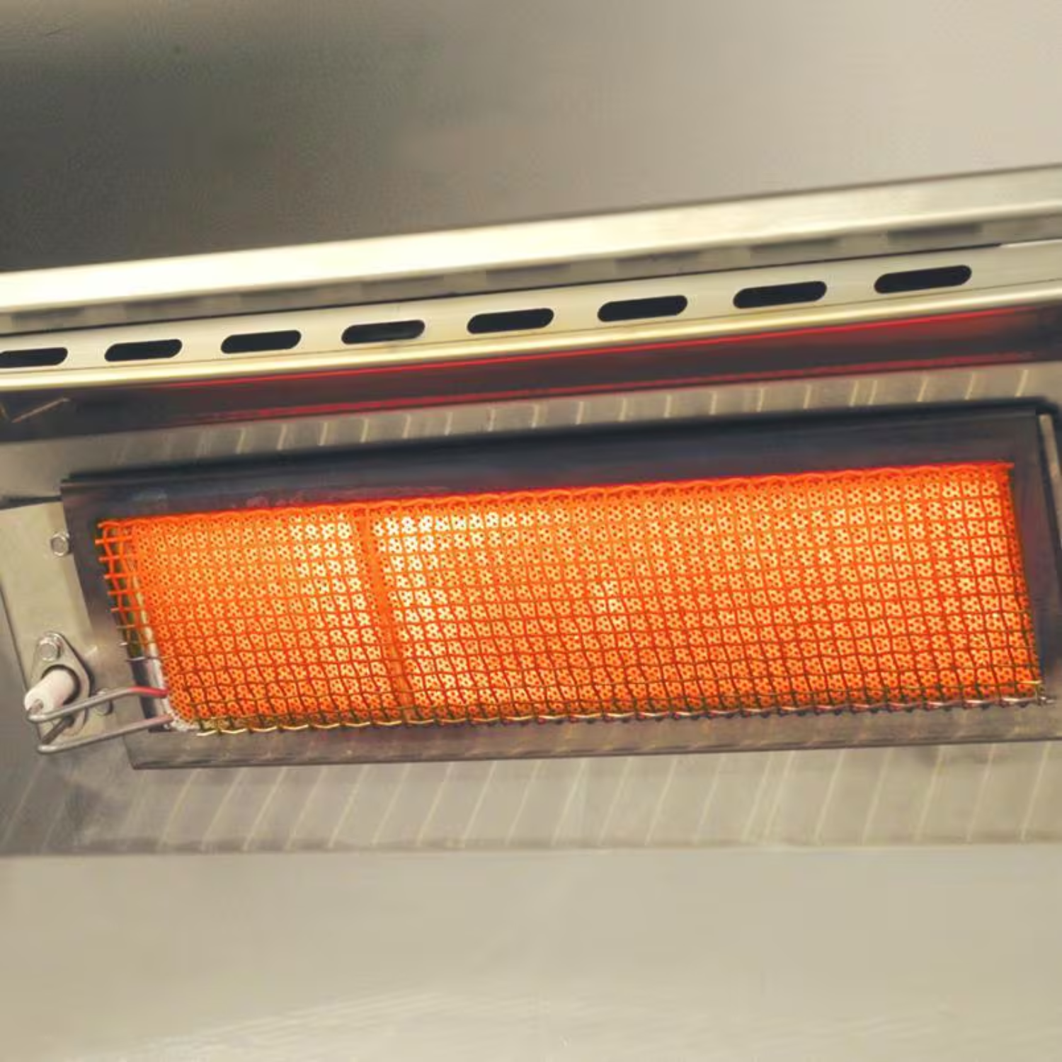 Infrared backburner for rotisserie cooking.