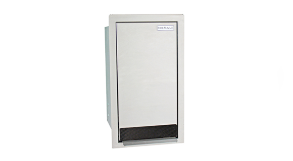 Fire Magic Outdoor Stainless Steel Trash Container with Flush Mounted Design