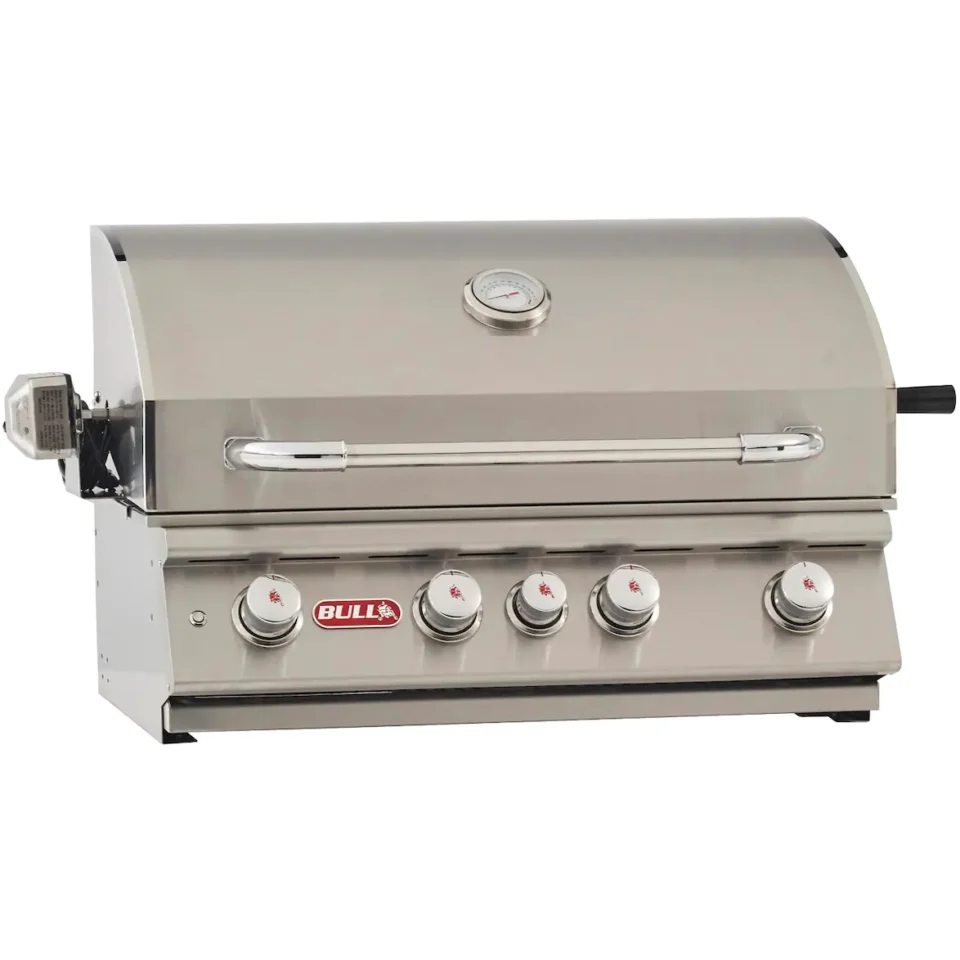 Bull Angus 30-Inch 4-Burner Built-In Gas Grill featuring rotisserie burner and durable stainless steel design