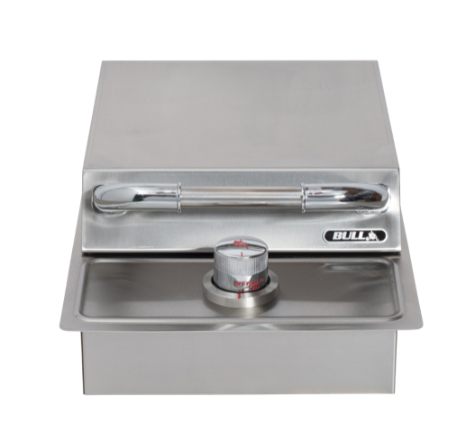 Bull Drop-In Single Side Burner with stainless steel lid for outdoor kitchens