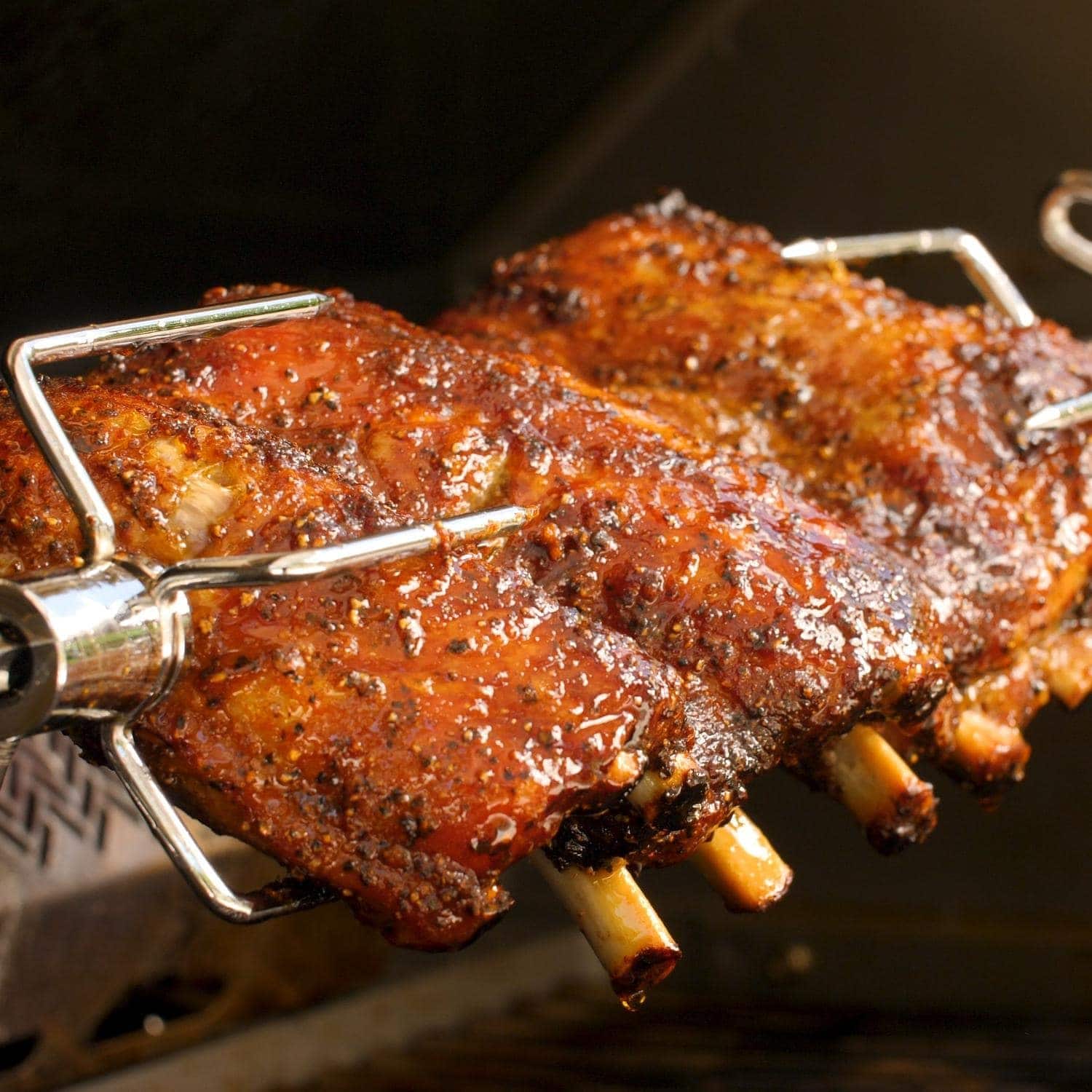 Food cooking on Napoleon Prestige Grill