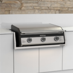 Blackstone 28-Inch Deep Drop-In Griddle in Stainless Steel with Hood and Insulation Jacket Installed
