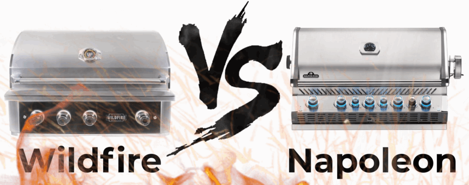 Wildfire Ranch Pro 36-Inch Grill compared side by side with Napoleon Prestige PRO 665 built in grill in head-to-head review.