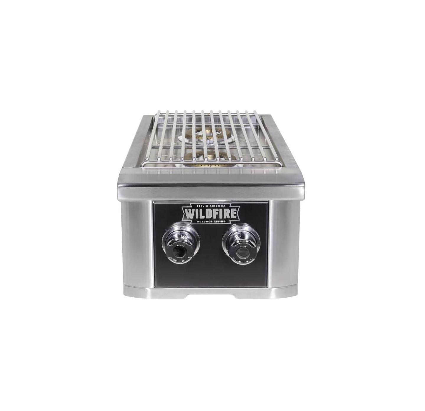 Wildfire Ranch Double Side Burner in black 304 stainless steel