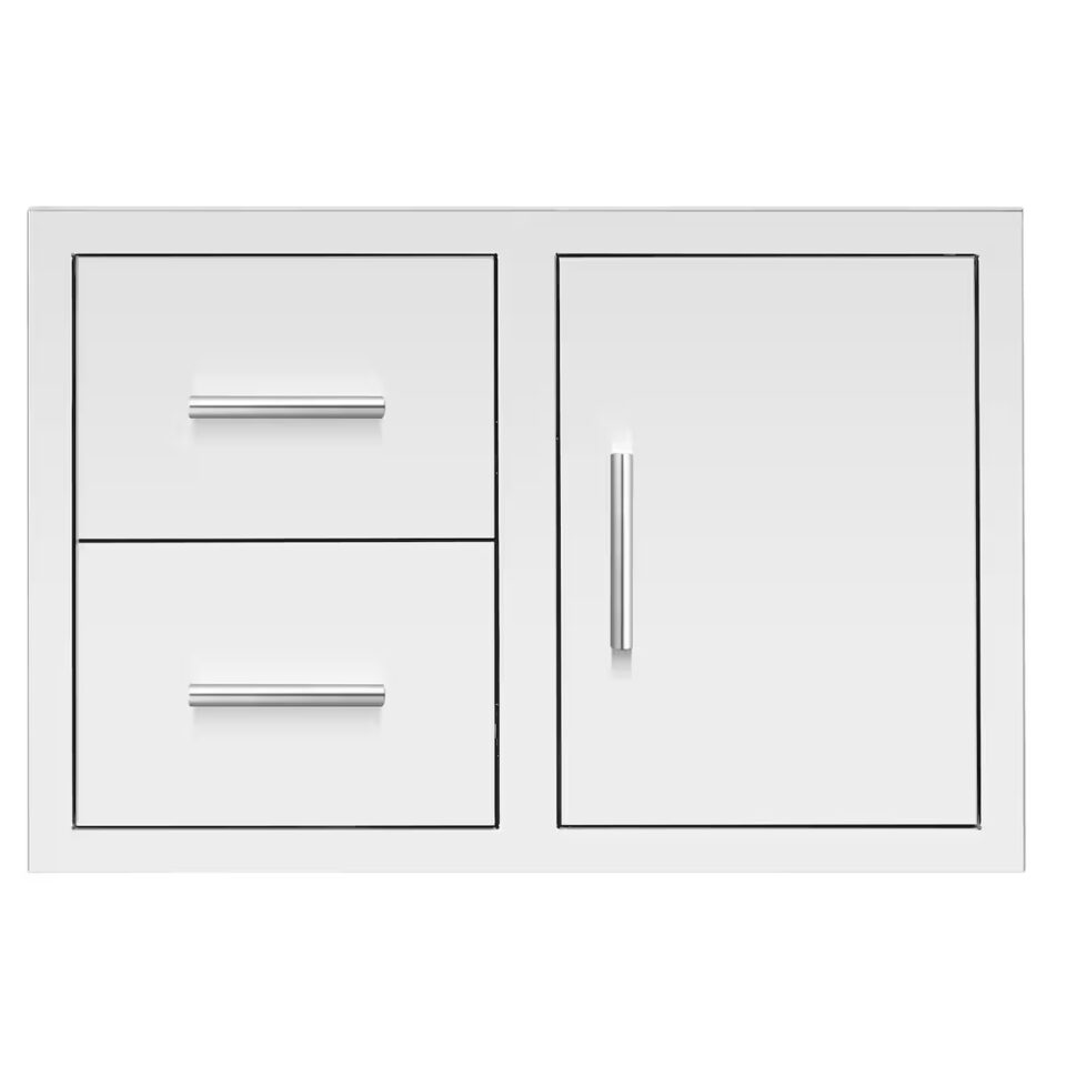SUMMERSET – 33″ 2-Drawer & Access Door Combo w/ Masonry Frame Return