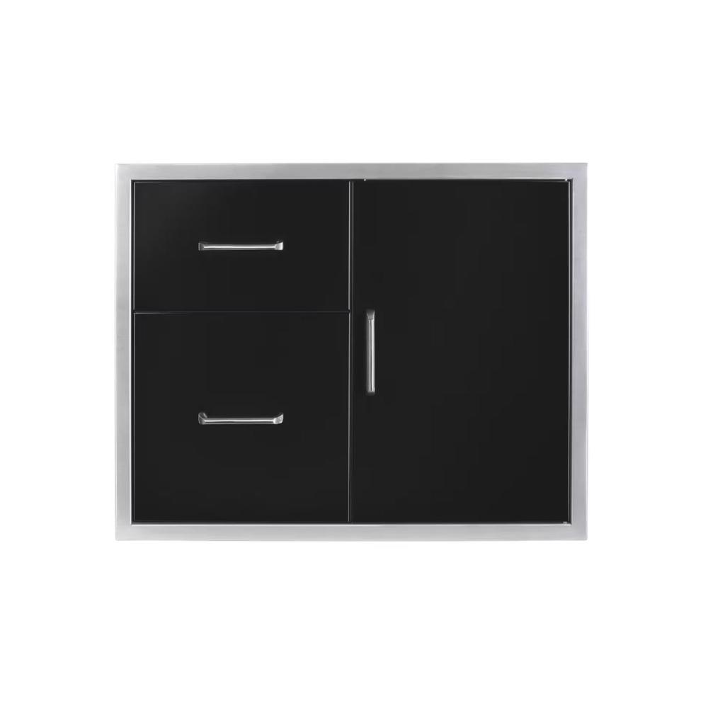 Wildfire 30x24 Access Door and Double Drawer Combo in black 304 stainless steel