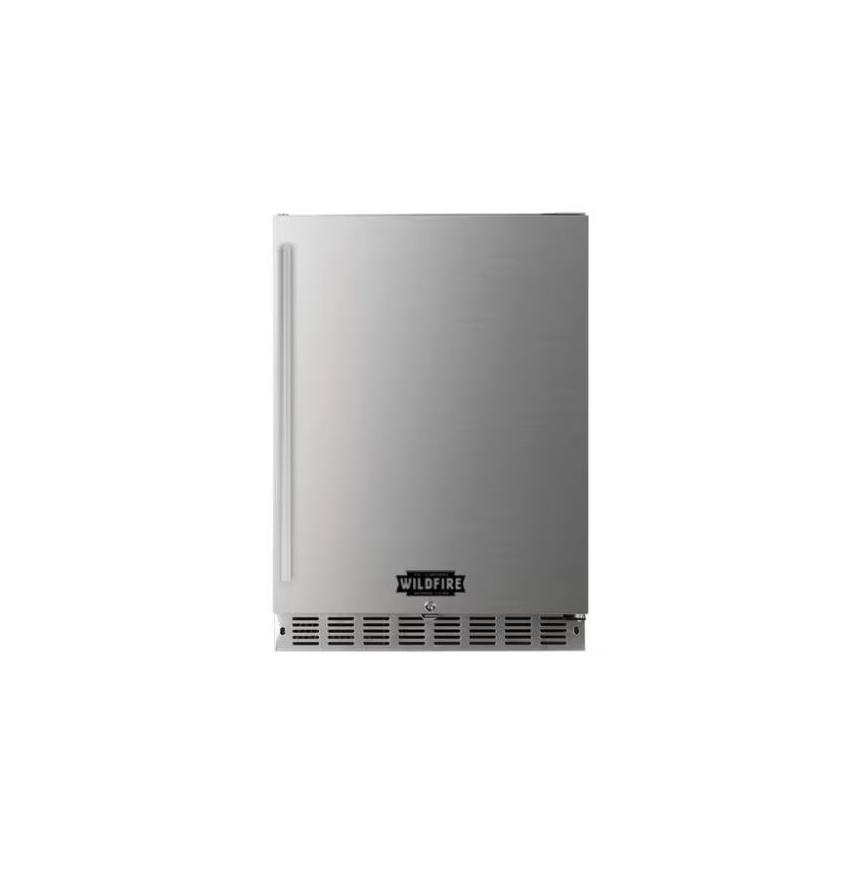 Wildfire 24-Inch Outdoor Refrigerator stainless steel with black cabinet