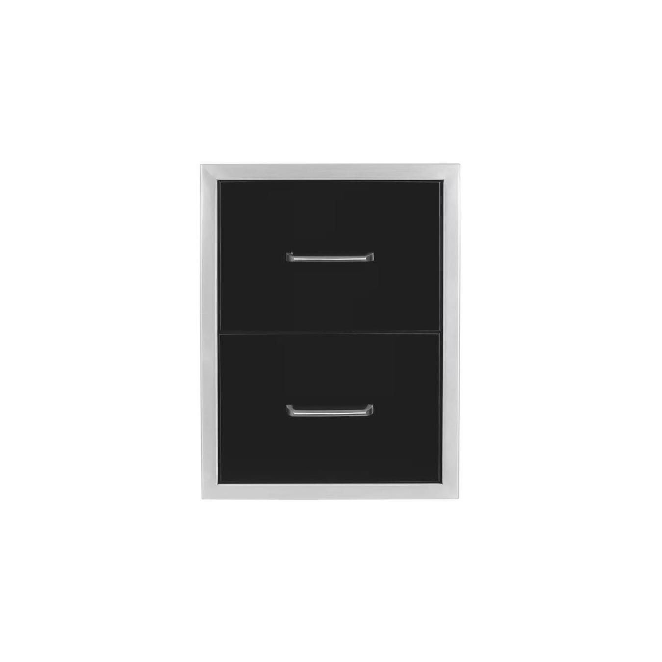 Wildfire 16x22 Double Access Drawer in black 304 stainless steel