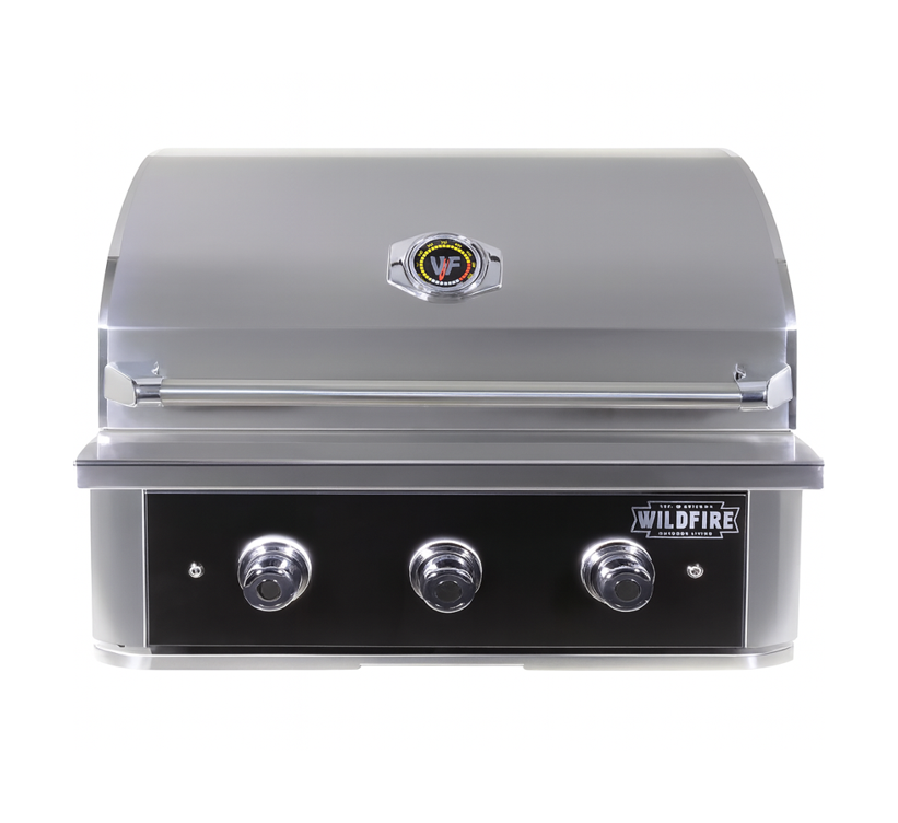 Wildfire Ranch PRO 30-Inch built in grill in black 304 stainless steel