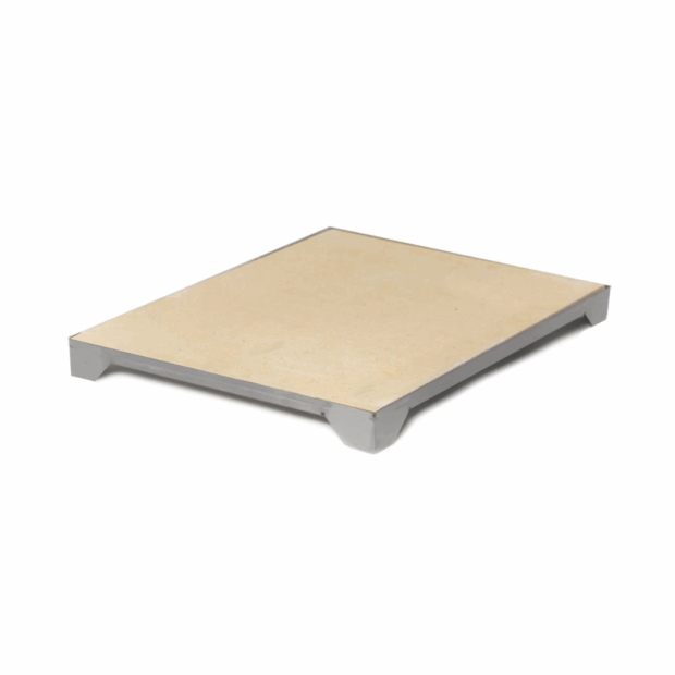 Blaze 14 3/4-Inch Ceramic Pizza Stone w/ Stainless Steel Tray for Gas Grills - BLZ-PZST