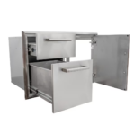 Coyote 36 Access Door & Double Drawer Combo Open