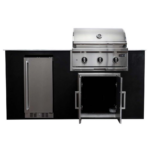 Coyote Key 6 Ft Outdoor Kitchen Island w/ C-Series 30-in 3-Burner Built-In Natural Gas Grill, Insulated Jacket, Refrigerator & Access Door - Image 4