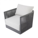 Elementi Capri Outdoor Aluminum Club Chair w/ Sunbrella Cushions - OS-2503S - Image 2