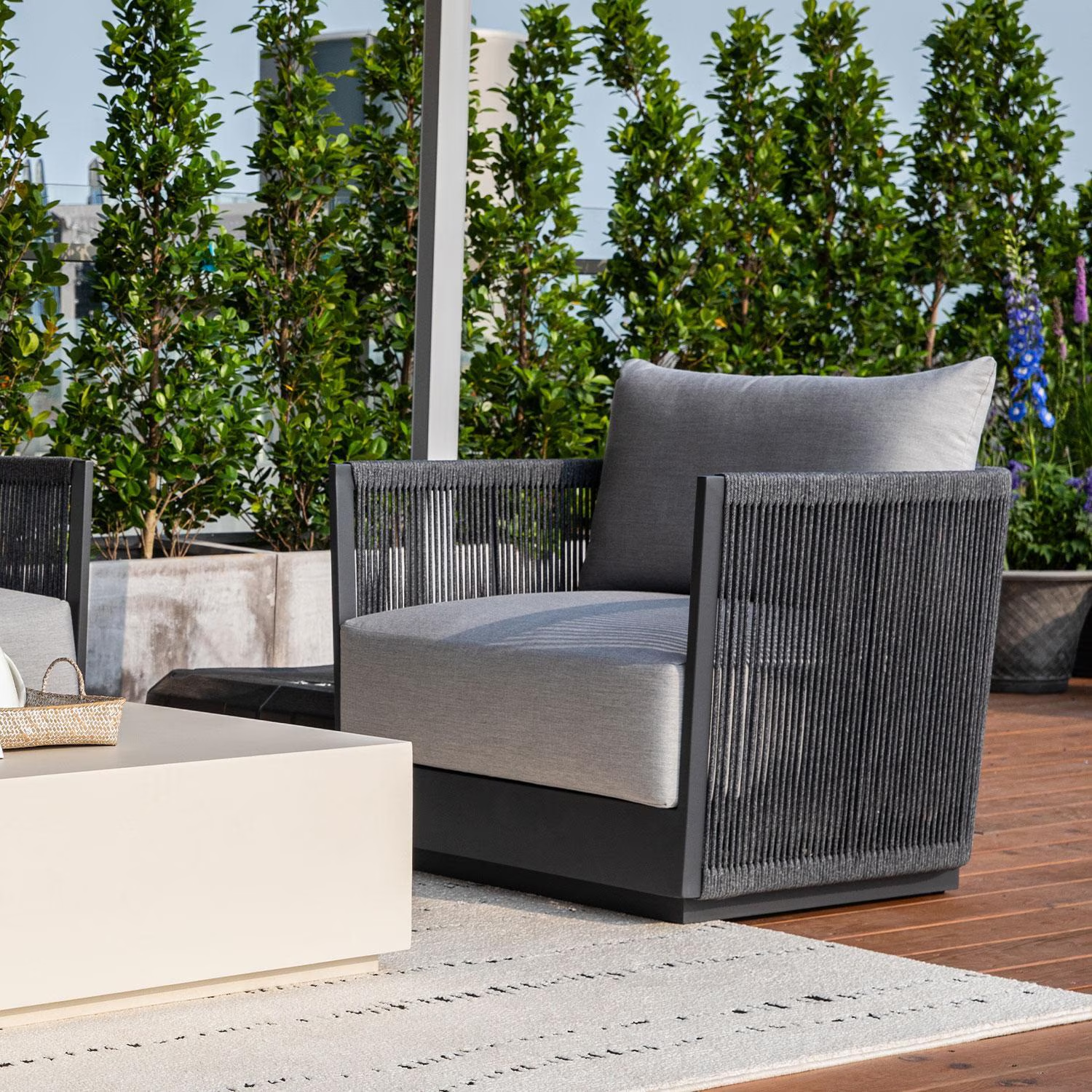 Elementi Capri Outdoor Aluminum Club Chair w/ Sunbrella Cushions – OS-2503S