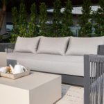 Elementi Capri Outdoor Aluminum 3 Person Sofa w/ Sunbrella Cushions - OS-2503T - Image 2