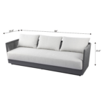 Elementi Capri Outdoor Aluminum 3 Person Sofa w/ Sunbrella Cushions - OS-2503T - Image 3