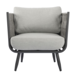 Elementi Milano Aluminum Club Chair in w Sunbrella Cushions Front View