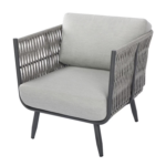 Elementi Milano Aluminum Club Chair in w Sunbrella Cushions Side View