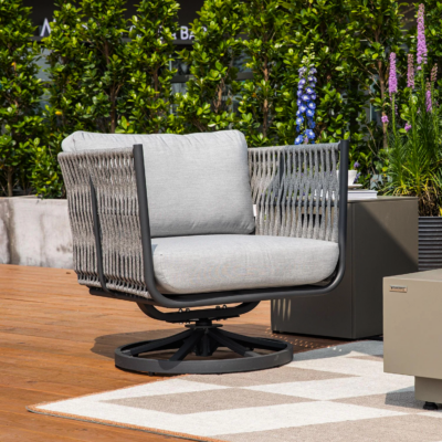 Elementi Milano Outdoor Aluminum Swivel Club Chair