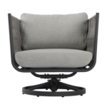 Elementi Milano Outdoor Aluminum Swivel Club Chair Front View