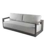 Elementi Newport Outdoor Aluminum 3 Person Sofa w Sunbrella Cushions - OS-2505T Side View