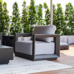 Elementi Newport Outdoor Aluminum Club Lounge Chair w/ Sunbrella Cushions - OS-2505S - Image 2