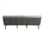 Elementi OS-2504T Milano Outdoor Aluminum Sofa w Sunbrella Cushions - Rear View - White Background