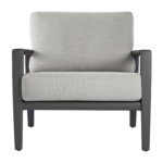 Elementi OS-2506S Laguna Outdoor Aluminum Club Chair w Sunbrella Cushions - Display - White Background