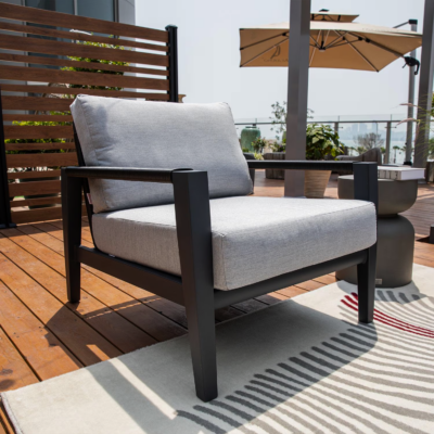 Elementi OS-2506S Laguna Outdoor Aluminum Club Chair w Sunbrella Cushions - Patio - Lifestyle