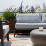 Elementi OS-2506T Laguna Outdoor Aluminum Sofa w Sunbrella Cushions - Corner - Detail