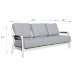 Elementi Santorini Outdoor Aluminum 3 Person Sofa Specs