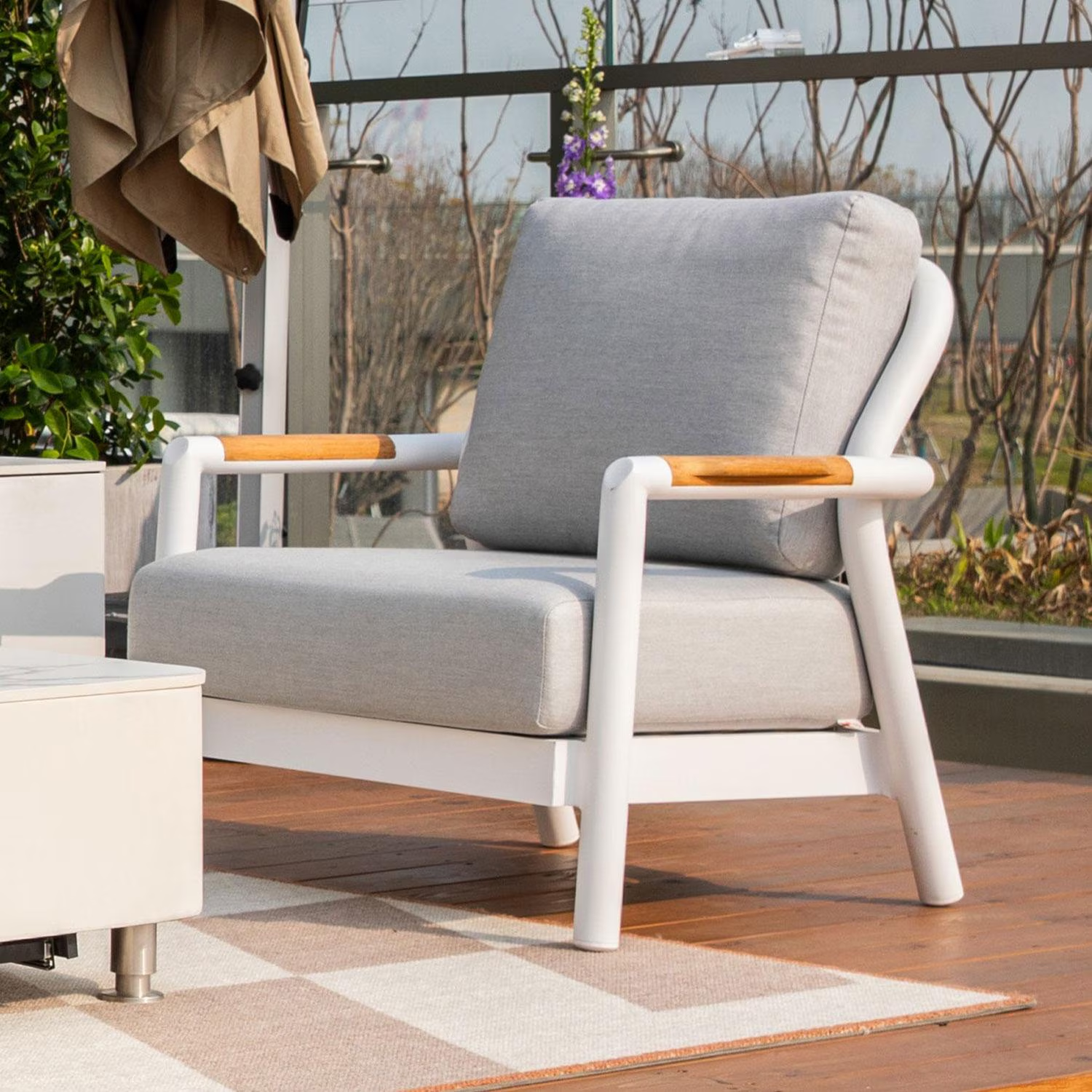 Elementi Santorini Outdoor Aluminum Club Chair w/ Sunbrella Cushions – OS-2501S