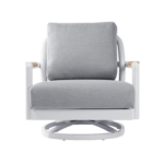 Elementi Santorini Outdoor Aluminum Swivel Club Chair Front View