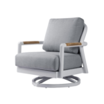 Elementi Santorini Outdoor Aluminum Swivel Club Chair Side View