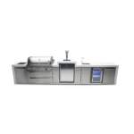 Mont Alpi Deluxe Series 15 Ft Propane Outdoor Kitchen Island w/ Side Burner, Beverage Center & Kegerator - MAi805-DKEGBEV - Image 2