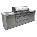 Mont Alpi Deluxe 805 Series 8 Ft Outdoor Kitchen Island w Side Burner - MAi805-D Side View