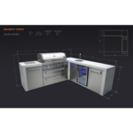 Mont Alpi Deluxe Series L-Shaped Propane Outdoor Kitchen Island w/ Side Burner & Beverage Center - MAi805-D90BEV - Image 3