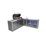 Mont Alpi Deluxe Series L-Shaped Propane Outdoor Kitchen Island w/ Side Burner, Beverage Center & Fridge - MAi805-D90BEVFC - Image 2