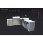 Mont Alpi Deluxe Series L-Shaped Propane Outdoor Kitchen Island w/ Side Burner, Kegerator, & Fridge - MAi805-D90KEGFC - Image 3