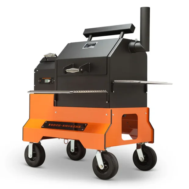 Yoder Smokers YS480s Pellet Grill on Competition Cart - Orange