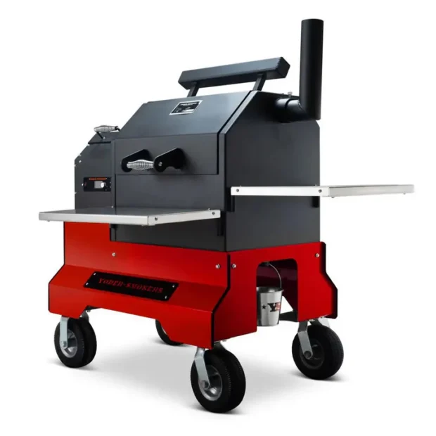 Yoder Smokers YS480s Pellet Grill on Competition Cart - Red