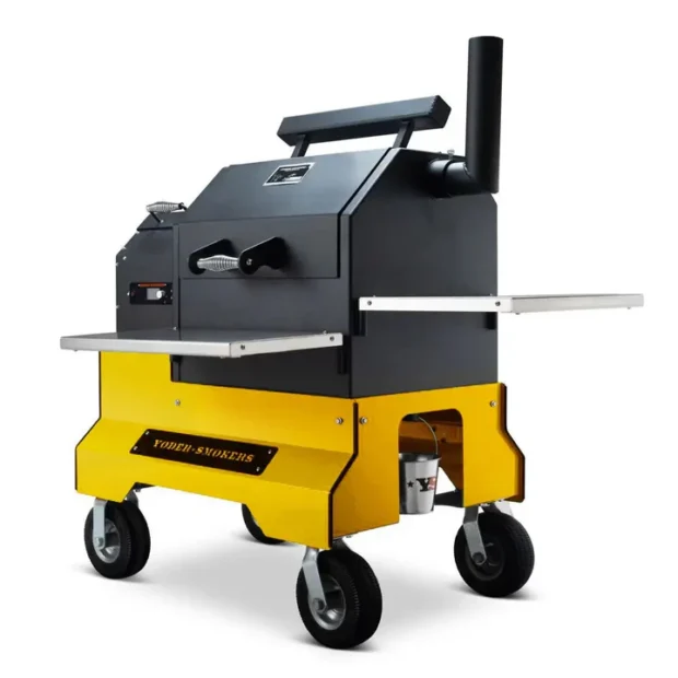 Yoder Smokers YS480s Pellet Grill on Competition Cart - Yellow