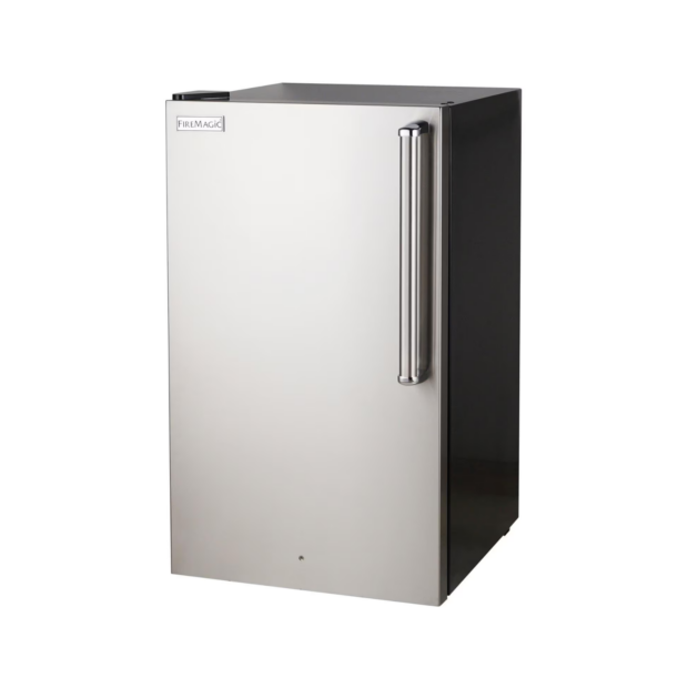 Fire Magic 20-Inch 4.0 Cu. Ft. Premium Left Hinge Compact Refrigerator - Stainless Steel Door Black Cabinet - 3598-DL